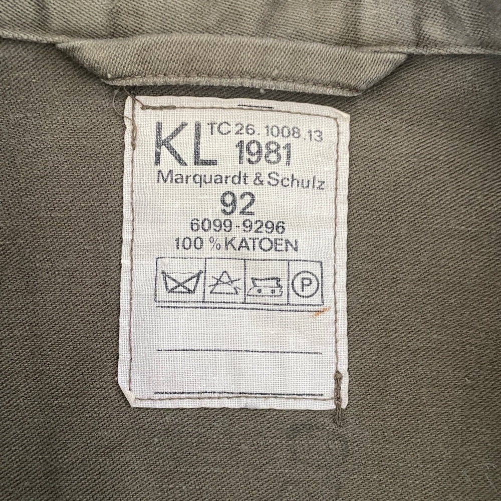 Vintage Dutch Army Military Field Shirt Jacket Size 92 Cotton Chore Jacket - Picture 3 of 9